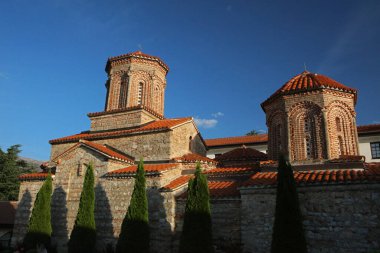 Kuzey Makedonya 'nın Ohri kenti yakınlarındaki Aziz Naum Manastırı