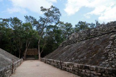 Coba kompleksindeki balo sahası, Yucatan, Meksika