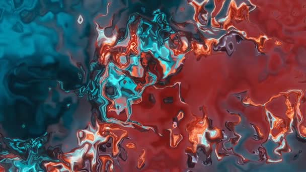 Абстрактный Синий Красный Цветной Мрамор Смесь Жидкой Цветовой Текстуры Современная — стоковое видео