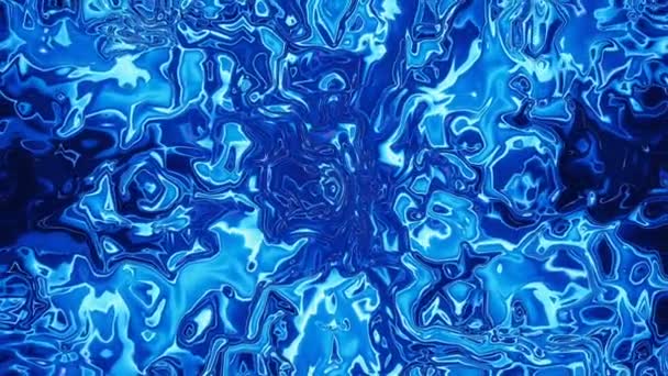 Abstrakter Blauer Bunter Marmor Mischung Flüssiger Farbtextur Moderne Hintergrundanimation — Stockvideo