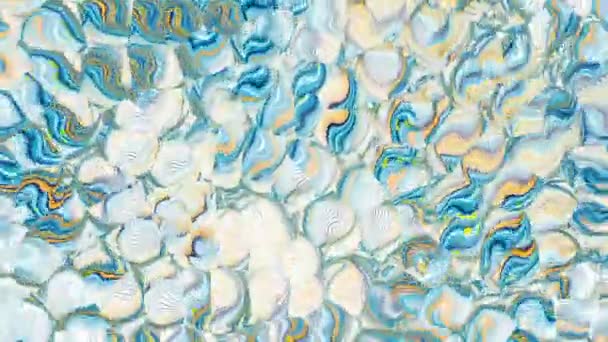 Опуклий Абстрактний Синій Помаранчевий Маленький Вихровий Візерунок Обертається Білому Тлі — стокове відео