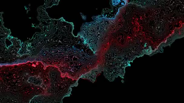 Abstrakcyjny Niebieski Czerwony Kolorowy Marmur Wymieszać Płynny Kolor Tekstury Czarno — Wideo stockowe