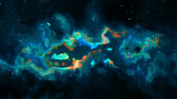 Abstrakter Blauer Und Cyanfarbener Marmor Mischen Flüssige Farbtextur Moderne Technik — Stockvideo