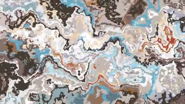Abstrakcyjny Niebieski Brązowy Pastelowy Kolorowy Marmur Wymieszać Płynny Kolor Tekstury — Wideo stockowe