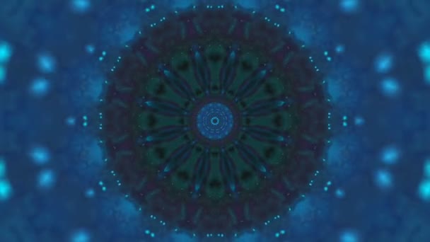 Loopbare Abstracte Kleurrijke Caleidoscoop Cirkel Achtergrond Met Deeltjes Hypnotische Mandala — Stockvideo