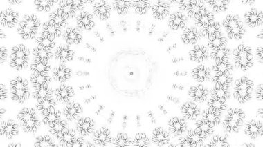 Loopable abstract black and white kaleidoscope circle background. Hypnotic,..