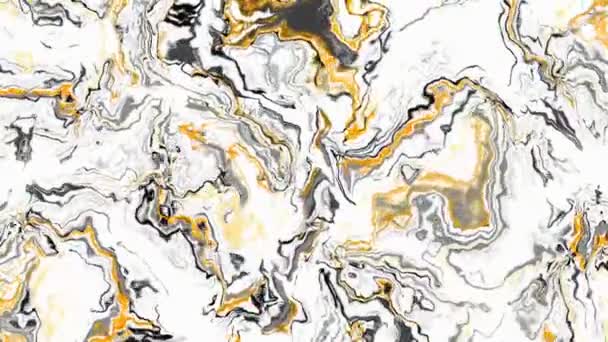 Abstract Colorful Marble Texture Background Black White Gold Color Mix — Stock video