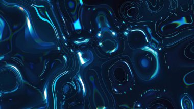 Soyut mavi kare dalga ızgarası. Büyük veri ve bilim arkaplanı için neon parıldayan tasarım elementleri