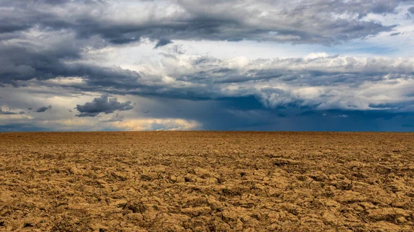 Dramáticas Nubes Tormenta Sobre Campo Agrícola Clima Paisaje Fondo — Foto de Stock