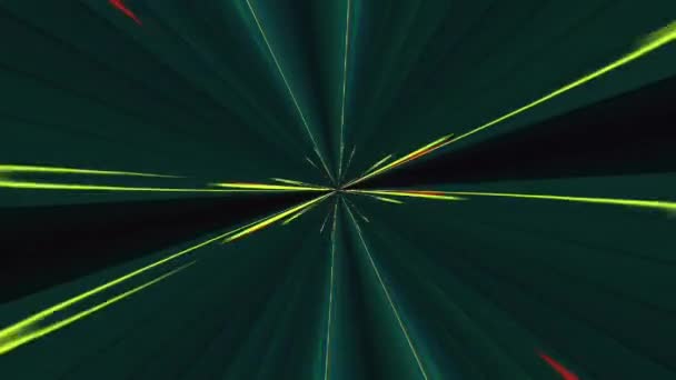 Letím Liniovým Vesmírným Tunelem Abstraktní Neonová Zářící Animace Pozadí — Stock video