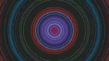 Renkli neon titreşimli soyut parlayan daire. Ses dalga biçimi arkaplanı