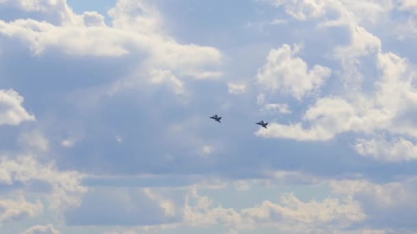Hosin Tsjechische Republiek September 2023 Twee Tsjechische Militairen Jas Gripenvliegtuig — Stockvideo
