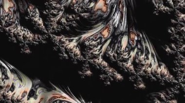 Siyah arkaplanda akan soyut sıvı fraktal doku. Modern basit animasyon