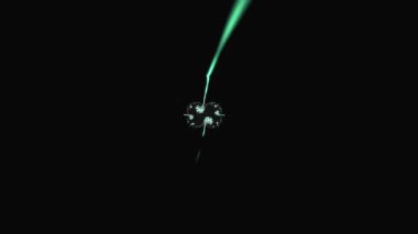 Soyut parlak fraktal tünel mavi renkte. Modern döngü tablosu