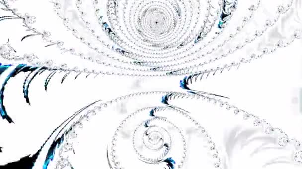 Абстрактный Вихревой Синий Фрактал Вращается Белом Фоне Способная Фоновая Анимация — стоковое видео