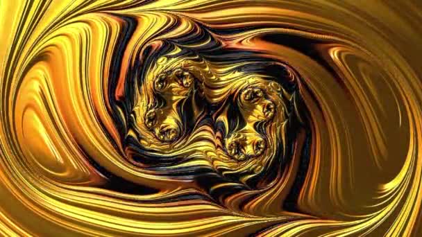 Розкішний Золотий Металевий Рідкий Колір Тече Текстурі Чорного Мармуру Сучасна — стокове відео