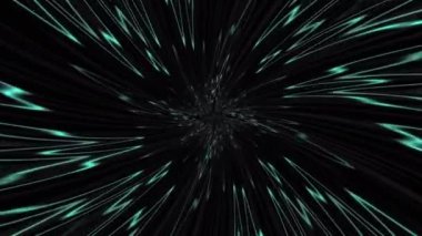 Cyan yıldız şekil çizgisi girdap tüneli arka planı. Döngüye dayanıklı modern animasyon