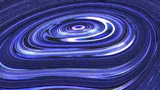 Светящаяся Голубая Спиральная Линия Вращается Вокруг Центра Рельеф Карты Абстрактная — стоковое видео