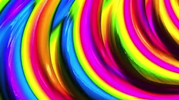 Regenboog Kleurrijke Golf Stroomt Textuur Achtergrond Loop Staat Moderne Animatie — Stockvideo