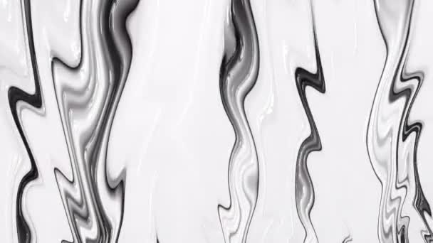 Fluxo Cor Líquido Preto Branco Textura Mármore Modern Loop Animação — Vídeo de Stock