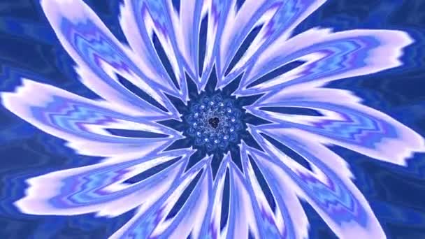 Padrão Flor Fractal Azul Fluindo Fundo Abstrato Loop Capaz — Vídeo de Stock