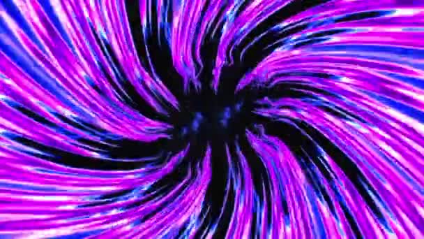 Vliegen Door Fractal Line Blue Violet Tunnel Abstracte Snelheid Bewegingsachtergrond — Stockvideo