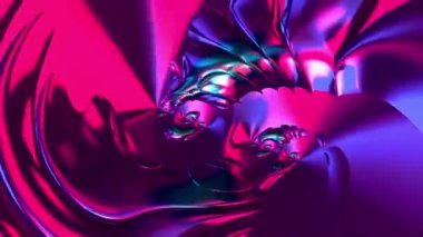 Soyut parlak tünellerde dönen mavi ve mor ışıklarla uçmak. Basit arkaplan canlandırması
