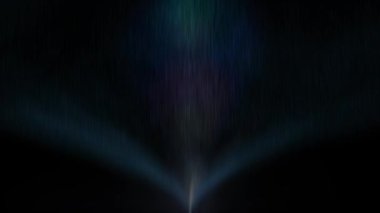 Parlak desenli soyut dalga alttan koyu arkaplana doğru akıyor. Işık huzmeleri, kuzey ışığı animasyonu