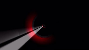 Dönen ışıkla kırmızı tünel boyunca uçuyor. Soyut hız, hareket arkaplanı