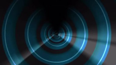 Dönen ışıkla mavi bir tünelde uçuyorlar. Soyut hız, hareket arkaplanı