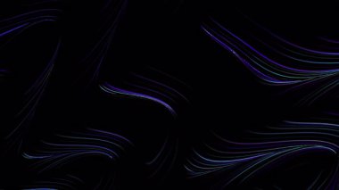 Soyut kıvrımlı parlayan çizgi yan hareketlerle siyah arkaplanda akıyor. Basit arkaplan canlandırması
