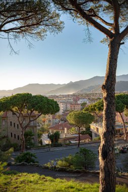 Vista della Citt di Bordighera (IM) dalla sua parte vecchia, Bordighera Alta, zona storica molto turistica.