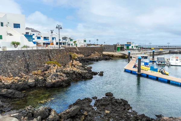 Marina Edifici Bianchi Nella Bellissima Corralejo Lanzarote Isole Canarie Spagna — Foto Stock