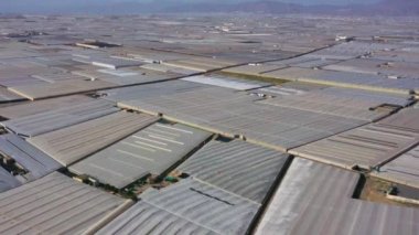 Aerial view of huge area of greenhouses, Almeria, Andalusia, Spain