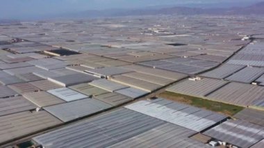 Aerial view of huge area of greenhouses, Almeria, Andalusia, Spain