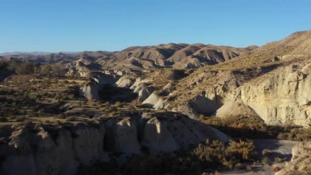 Tabernas Desert Landscape Almeria Andalusia Spain — Stock video