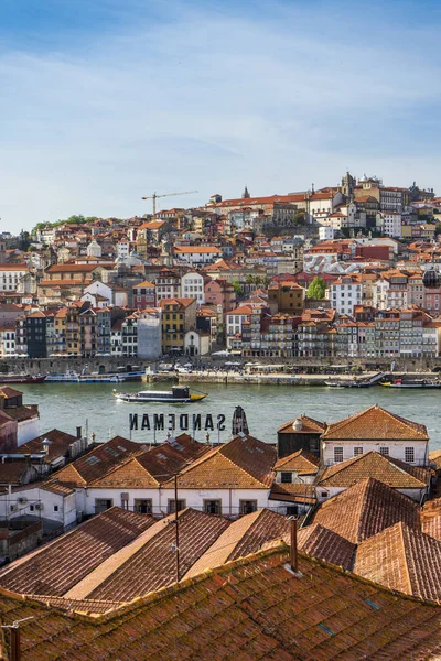 Toller Rundblick Auf Porto Und Gaia Mit Douro Fluss Luftaufnahme — Stockfoto