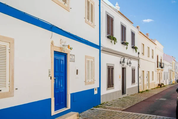 Muhteşem Portekiz Geleneksel Evleri Algarve Tipik Tasarım Mimari Geleneksel Beyazlatılmış — Stok fotoğraf
