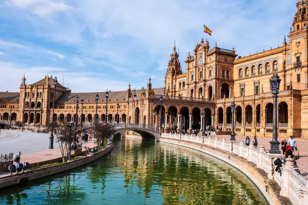 Seville Spain March 2022 Beautiful View Plaza Espana Andalusia Stock Picture
