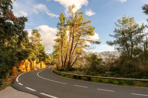 Красива Фотографія Дороги Горах Майорка Іспанія Європа Стокова Картинка