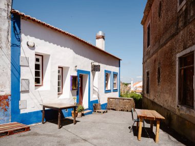 Castro Verde 'de şirin bir mimari, Alentejo' da Beja bölgesi, Portekiz 