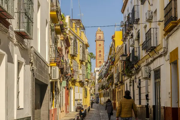 stock image Charming Street, Pasaje Del Marques de Esquivel (Casco Antiguo), in Seville, Spain