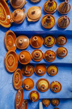 Chefchaouen, Fas 'ta Tagine için seramik