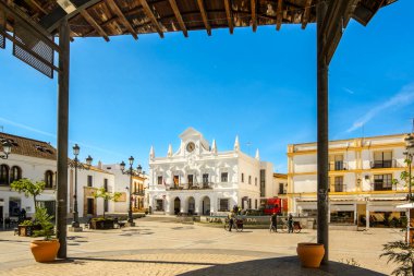 Cartaya City Hall on Town Square in Cartaya, Andalucia, Spain clipart