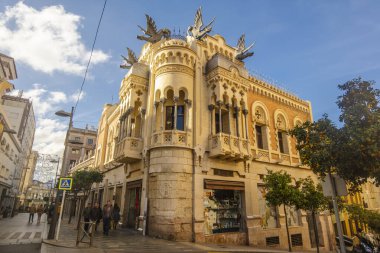 Ceuta, İspanya - Aralık 2023: Ejderhalar Evi İyon Kuzey Afrika, Ceuta 'da ana cadde