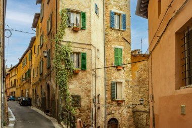 Perugia, Umbria 'daki Güzel Şehir ve Taş Mimari - İtalya