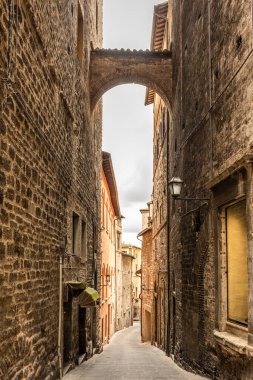 Perugia, Umbria 'da Güzel Baş ve Taş Mimarlık - İtalya