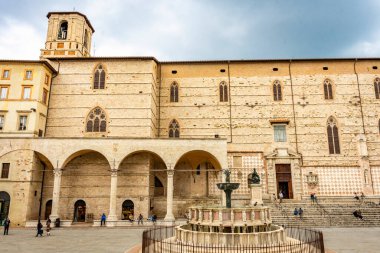 Perugia, İtalya - 30 Mayıs 2024: Güzel Priors Sarayı, Umbria, İtalya