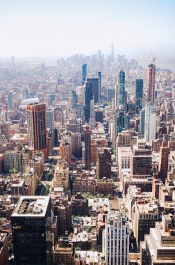 New York, ABD hava manzaralı şehir manzarası