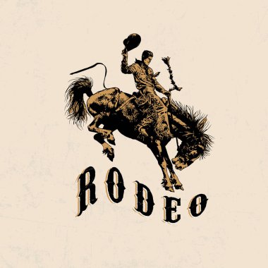 Rodeo kovboyu modası geçmiş tipografi metni efekti desen şablon tasarımı poster, tişört ya da giysi.